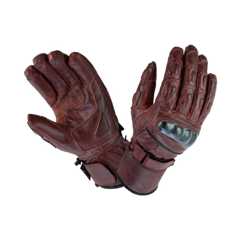 Dark Brown Leather Motorcycle Gloves | Motorbike Glove | 200.6
