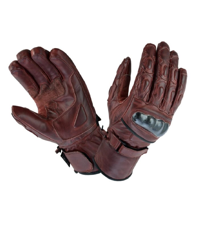 Dark Brown Leather Motorcycle Gloves | Motorbike Glove | 200.6