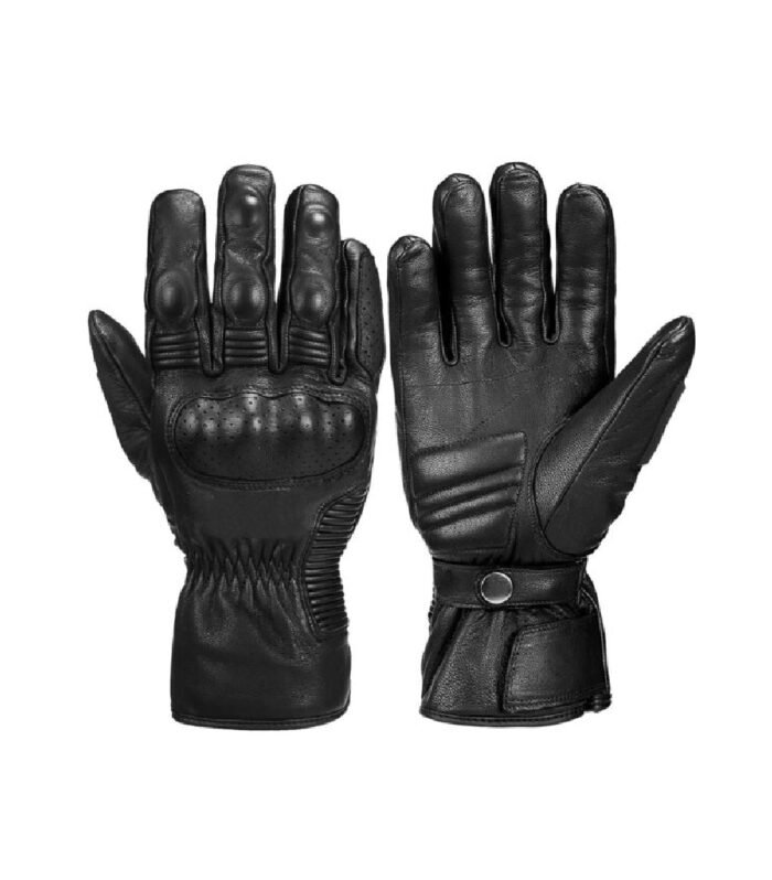 Premium Black Leather Motorcycle Gloves | Motorbike Glove | 200.9